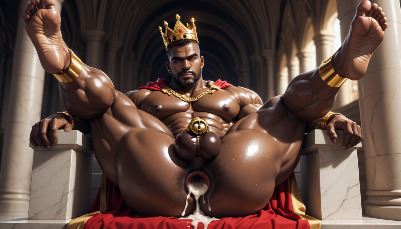 Inside, Legs Higly Raised, Throneroom AI Gay Porn