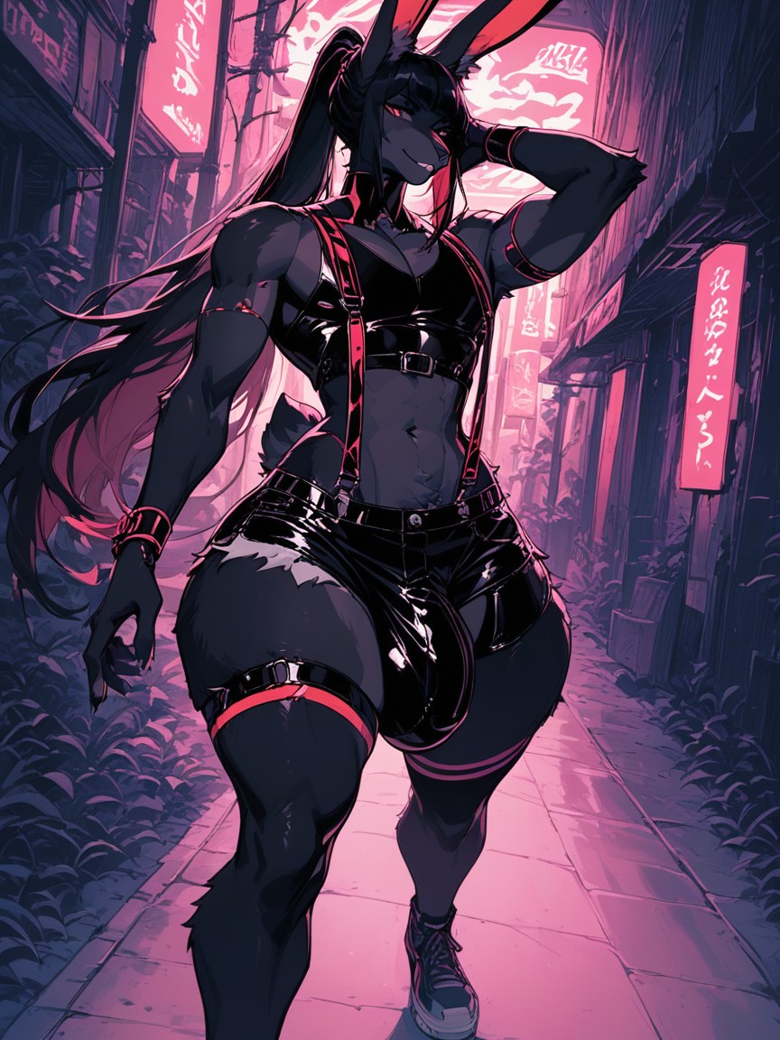 Dark Grey Marking, Man, Massive Ass Furry AI Porn