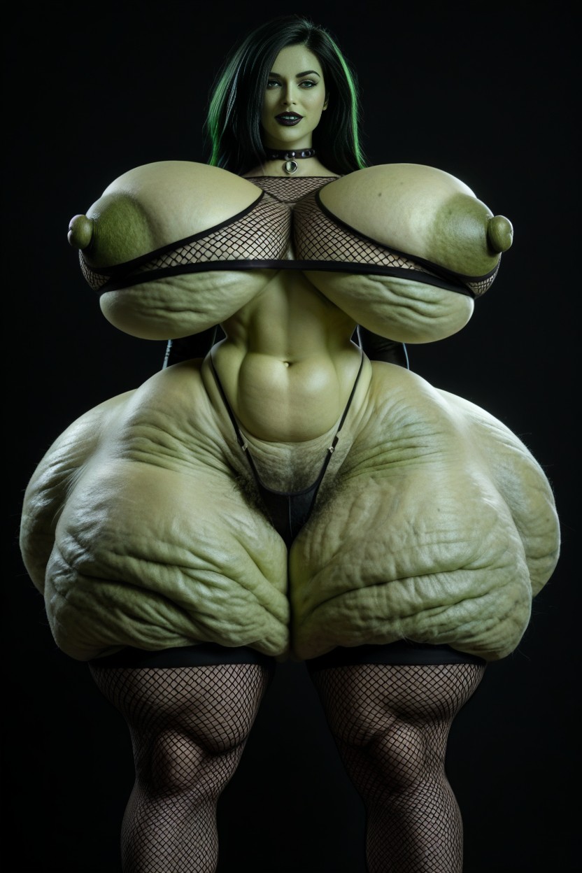 Shego From Kim Possible, Green Skin, Collar AI Porn