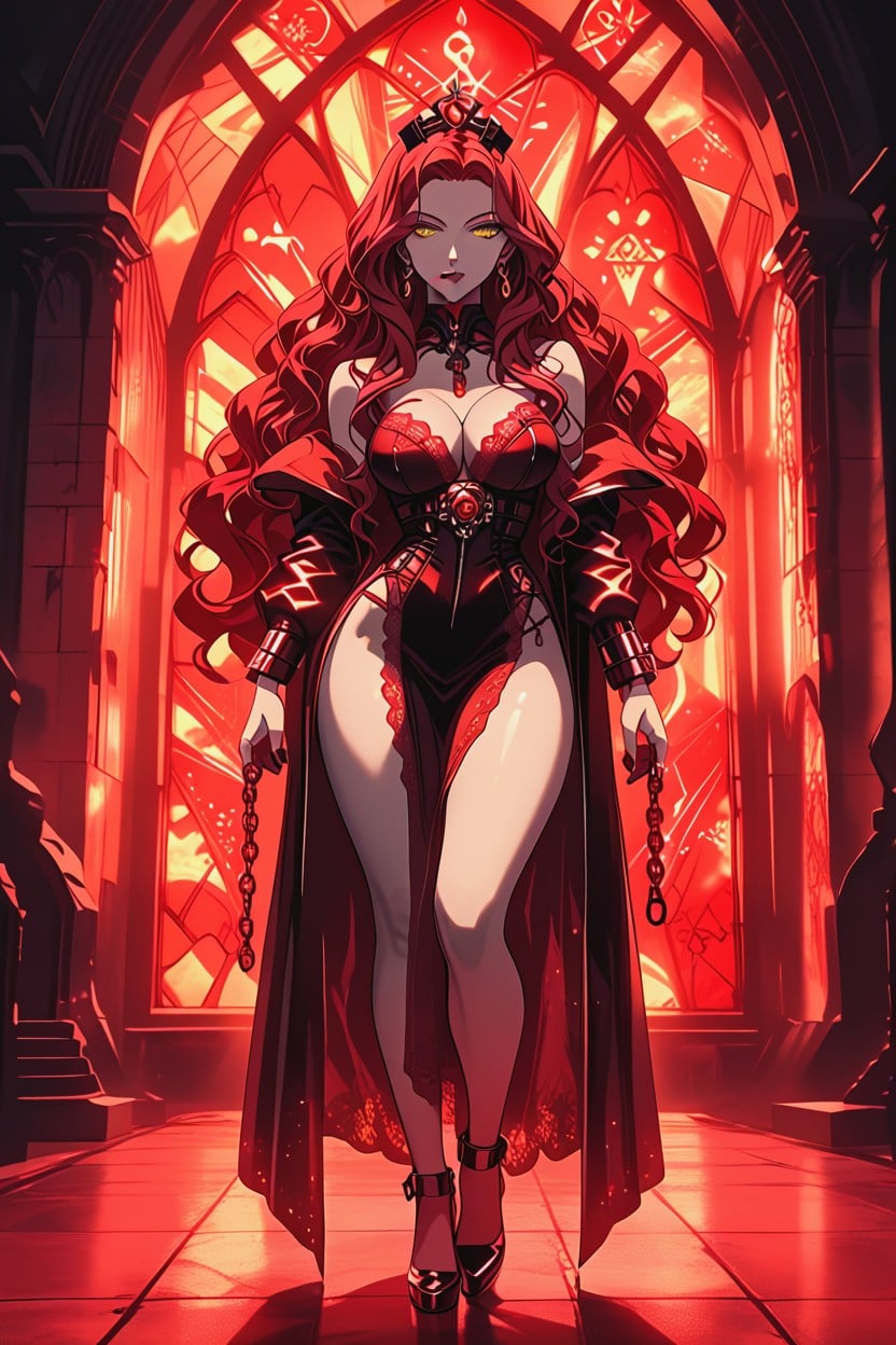 Curvy Hourglass Figure, Large Bust, Full Body Hentai AI Porn