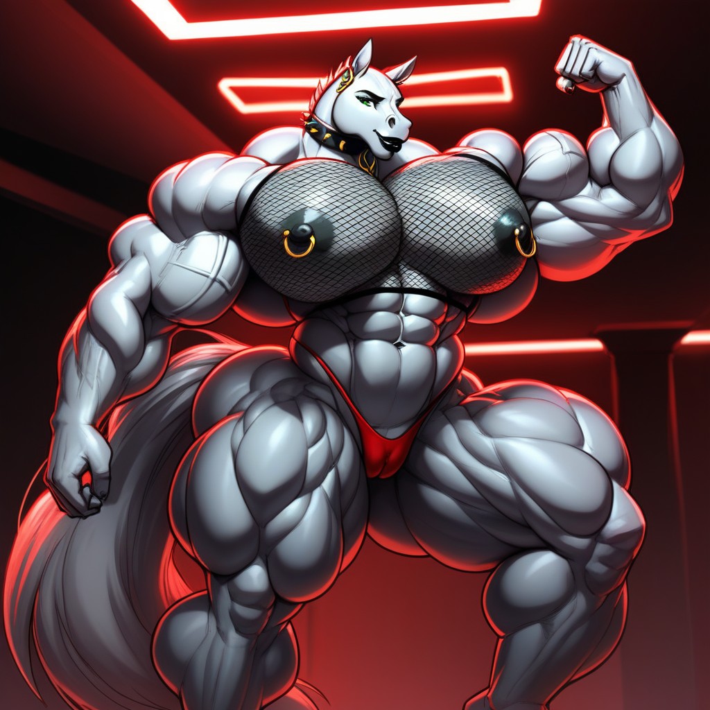 18+, Beefy, Muscle Definition Furry AI Porn