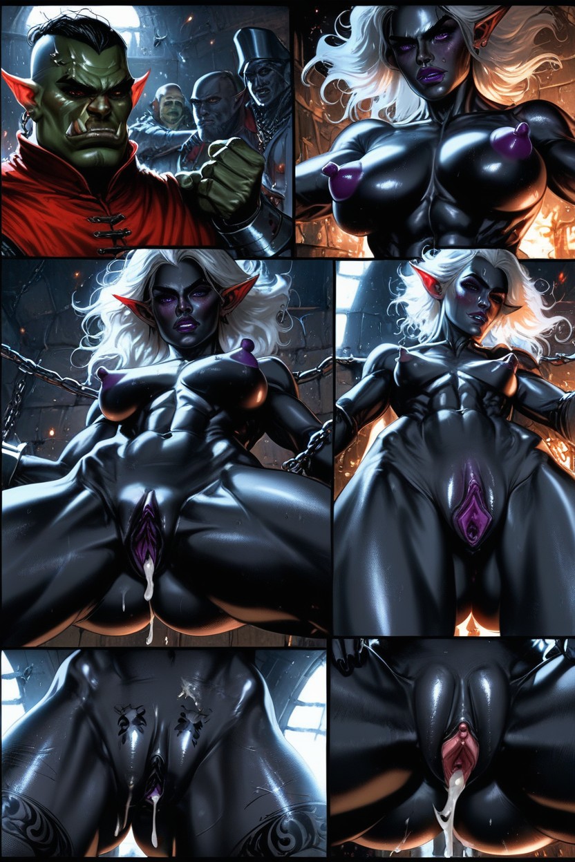 Erect Nipples, Nude, Obsidian Black Skin Woman Hentai AI Porn