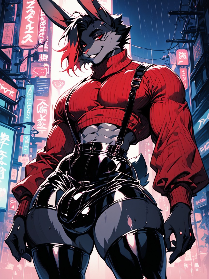 All Black Fur, 18+, Turtle Neck Top Porno IA Furry