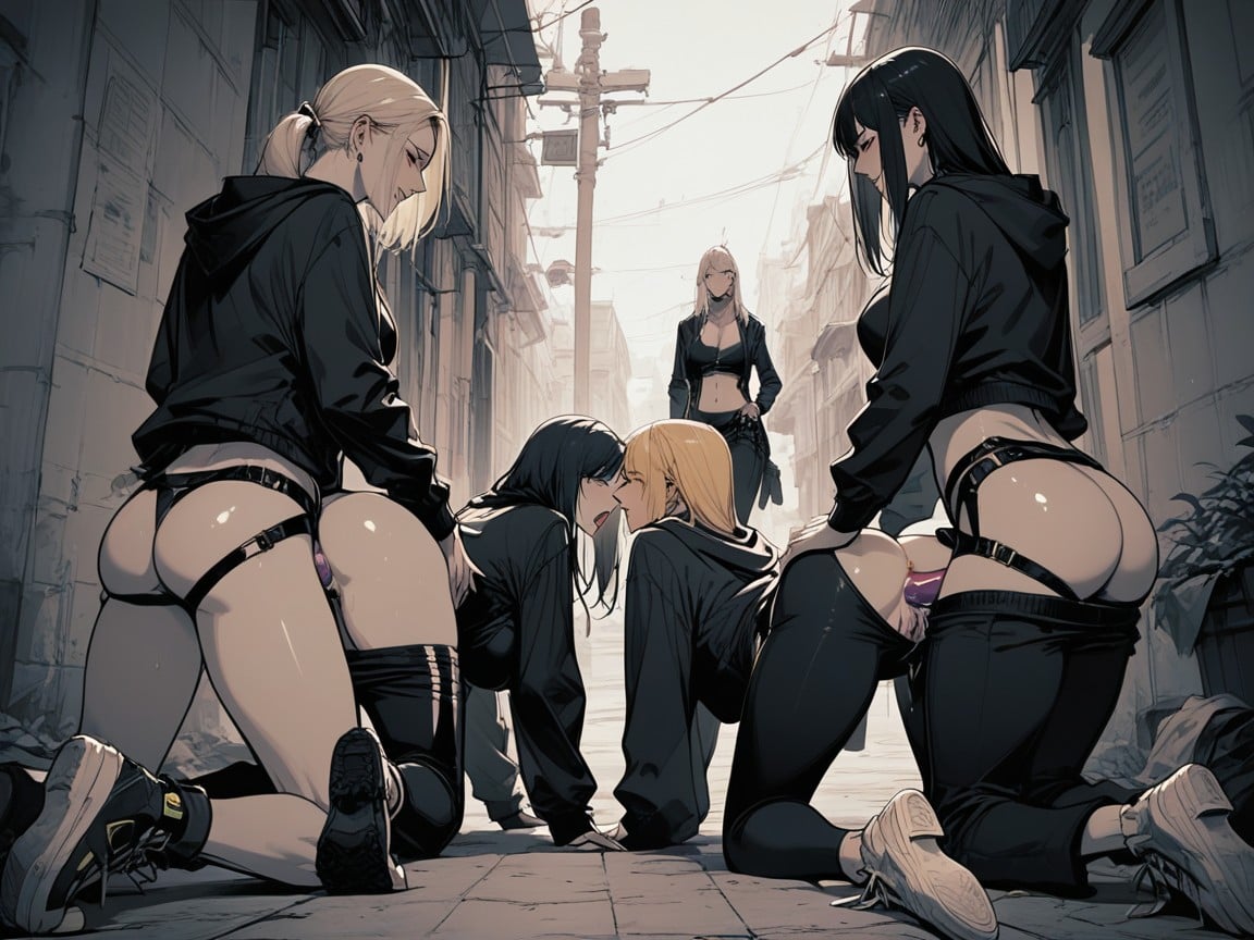 Alley, Trash, Harem Hentai AI Porn
