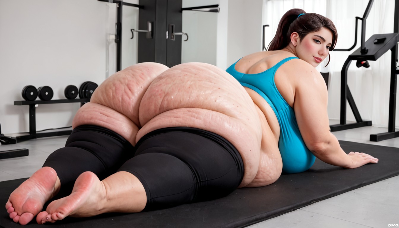 Full Of Obese Fat Completely, Curvy Waist, Stretch Marks AI Porn