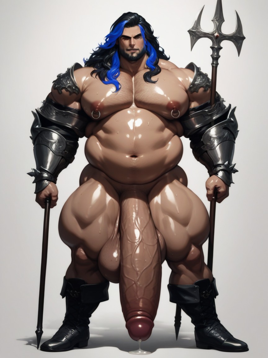 Long Hair, Beautiful Effeminate Face, Black Medieval Fantasy Armor 게이 AI 포르노
