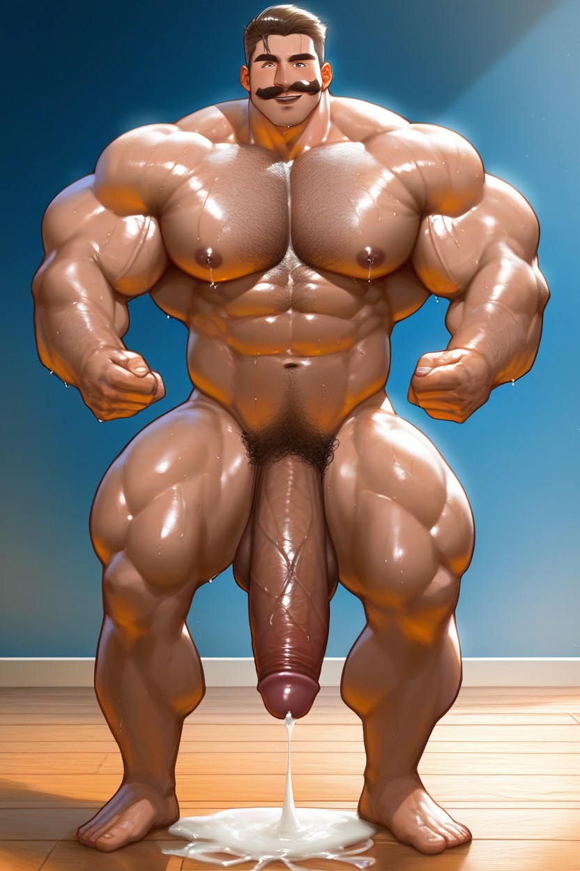 Large Pectoral Muscles, Large Cock, 매우 큰 게이 AI 포르노