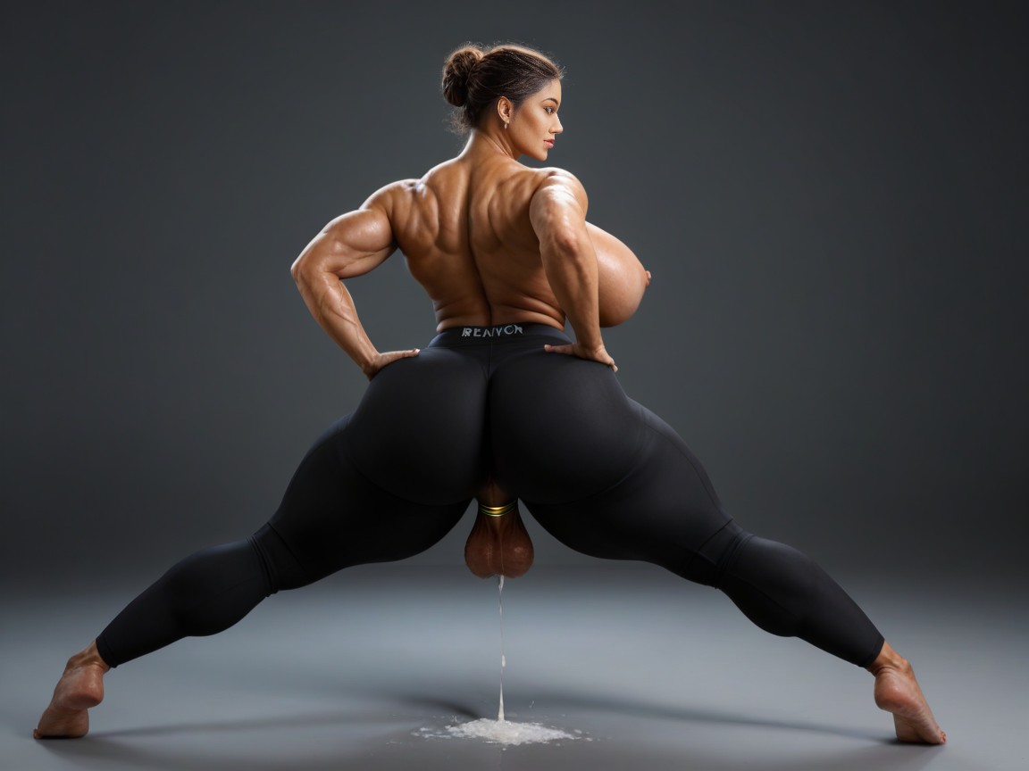 Rear View, Wrinkled Mature Feet, Yoga Pants Shemale AI Porn