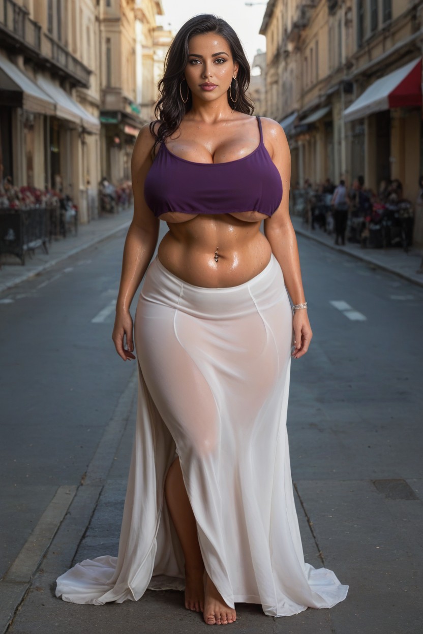 Looking At Viewer, Italian Female, Thick Thighs AI Porn