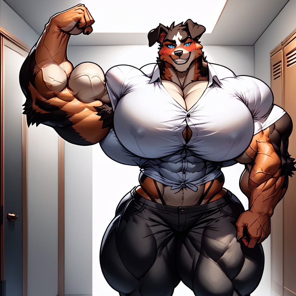 Gigantic Arms, Tall, Leaves The Room Furry AI Porn