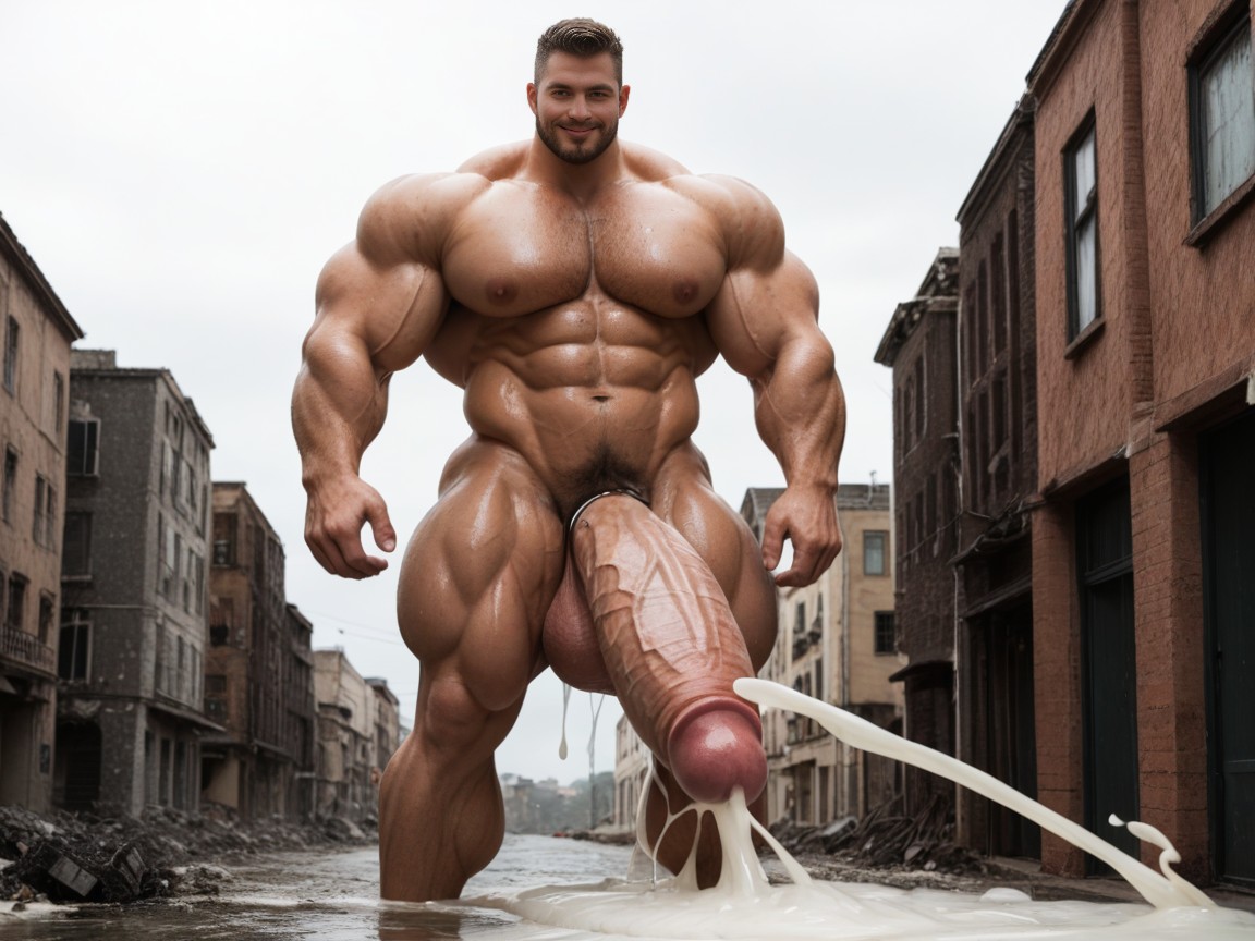 Cock Longer Than Body, Heavy Cum, Sweaty AI Gay Porn