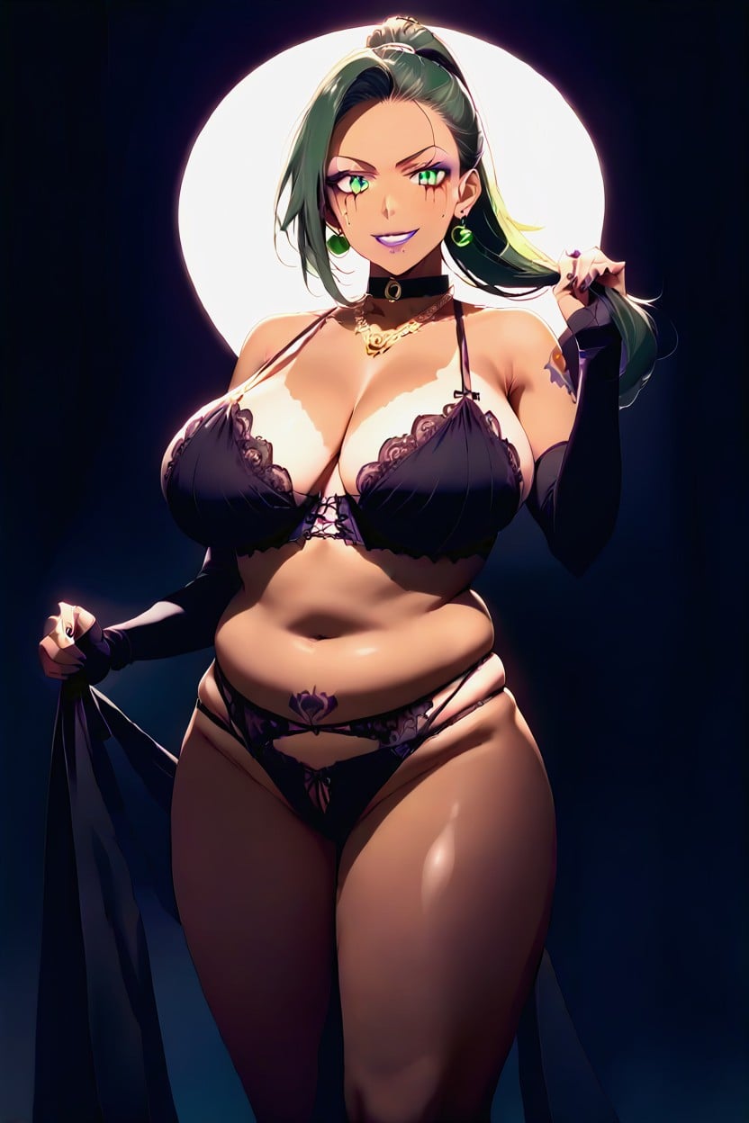 Lifting Hair, Hourglass, Slightly Chubby Hentai AI Porn