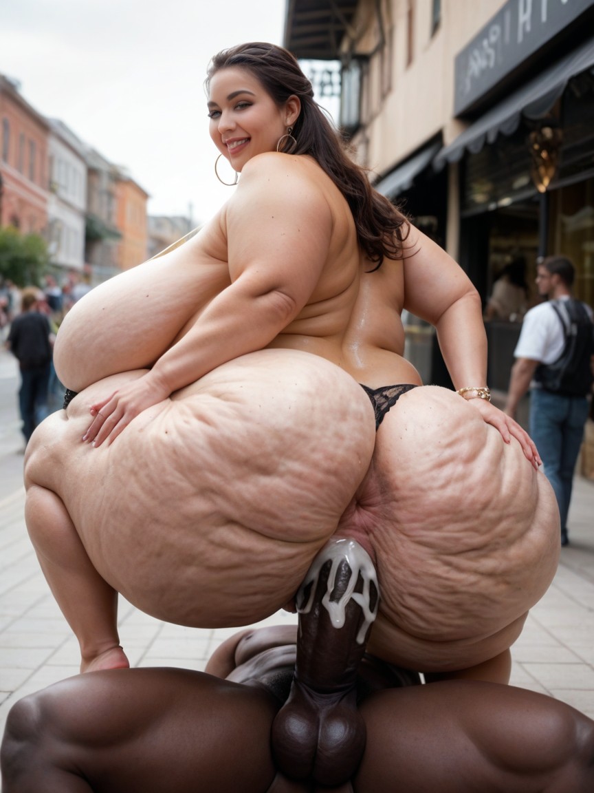 Hyper Thighs, Hyper Ass, Vaginal Creampie BBW AI Porn