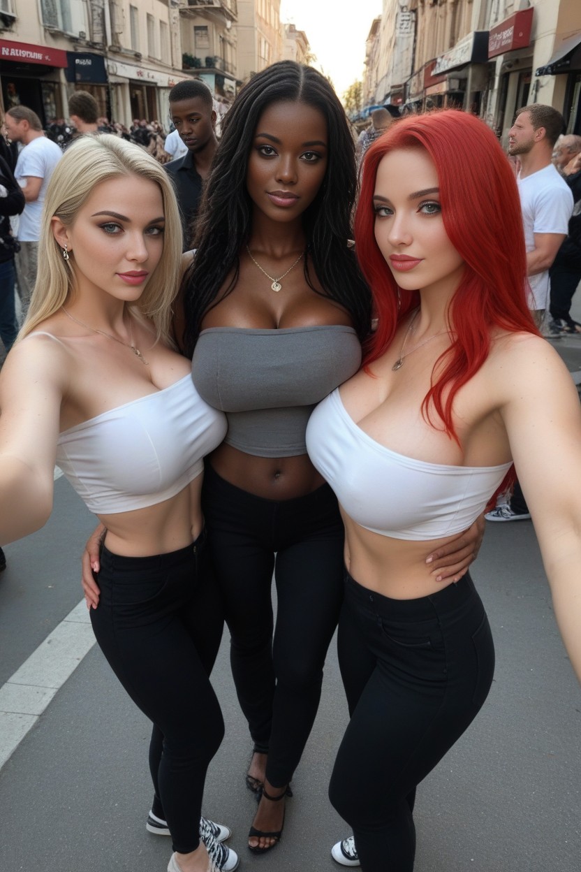 Slutty Casual Outfits, Night, Sliver Necklace AI Porn