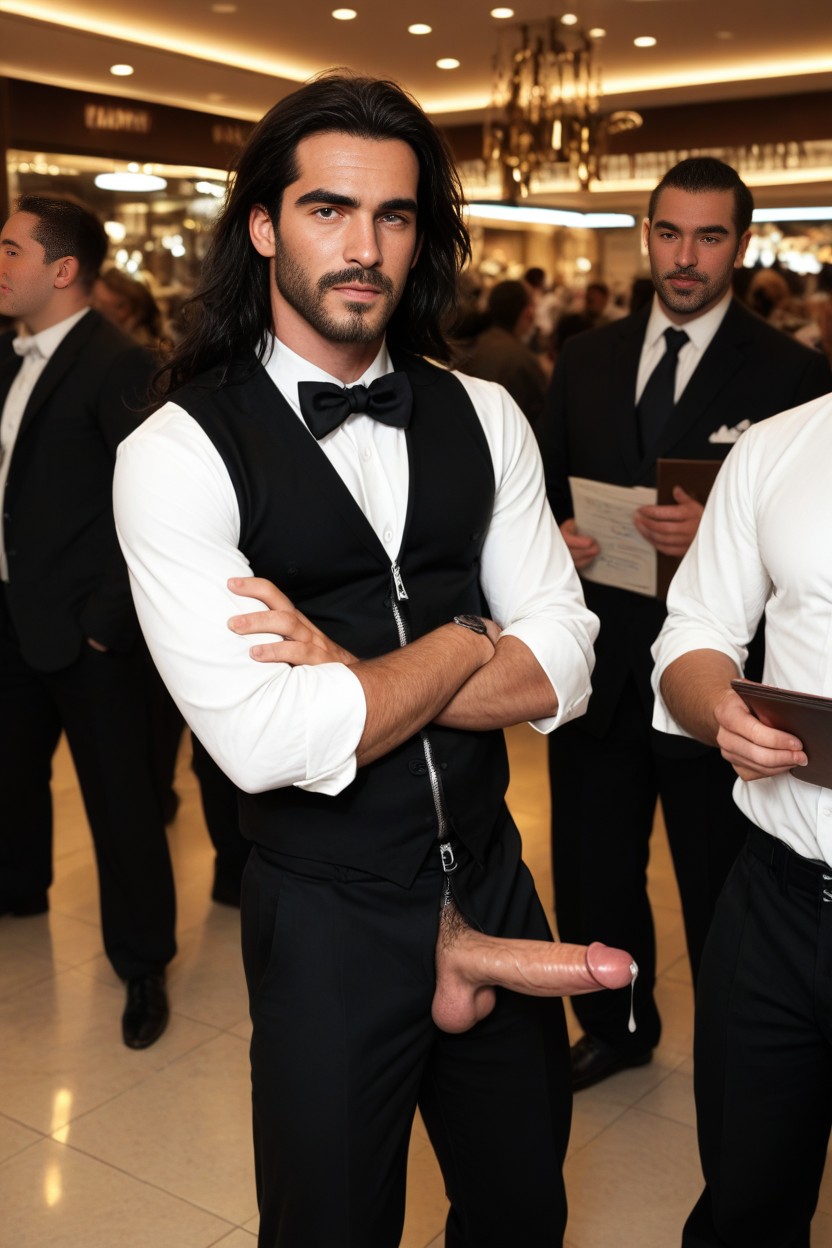 18+, Black Hair, Long Hair AI Gay Porn