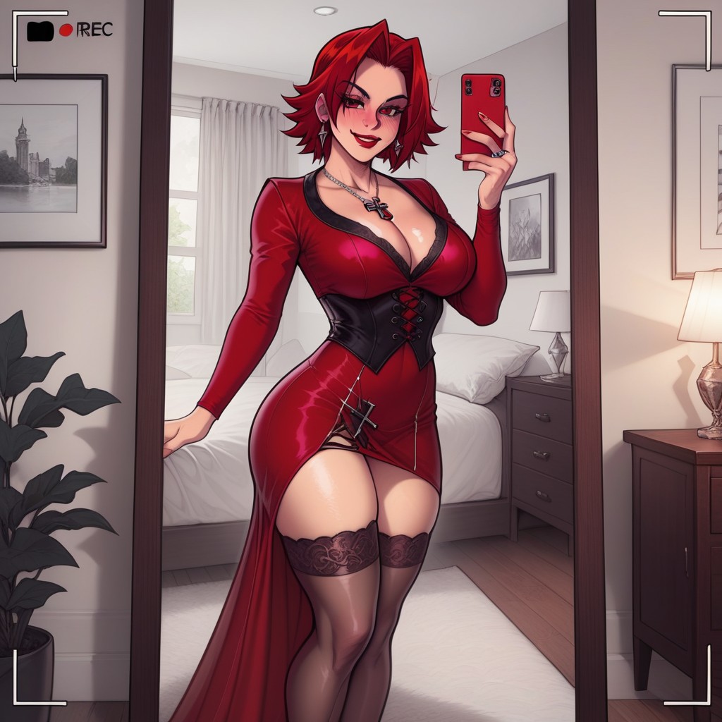 Thick Red Lipstick, In Heat, Melkor Mancin Artstyle Hentai AI Porn