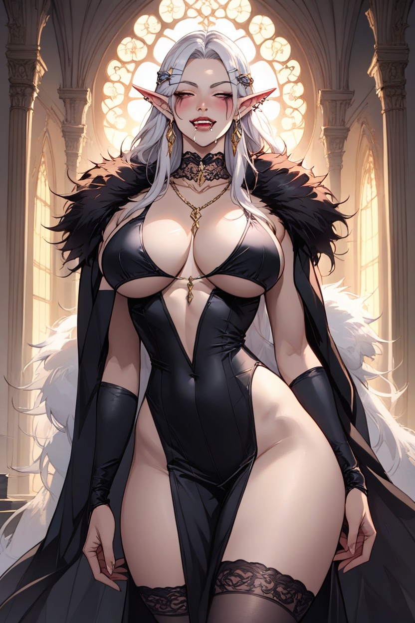 Red Lips, Mouth Open, Model AI Porn