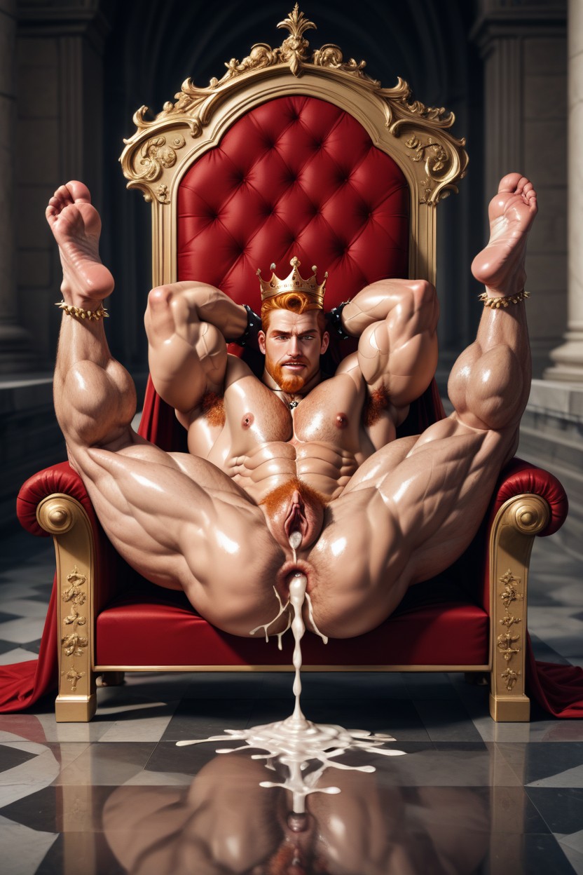 Medieval, Hyper Muscle, Bald Hair AI Gay Porn