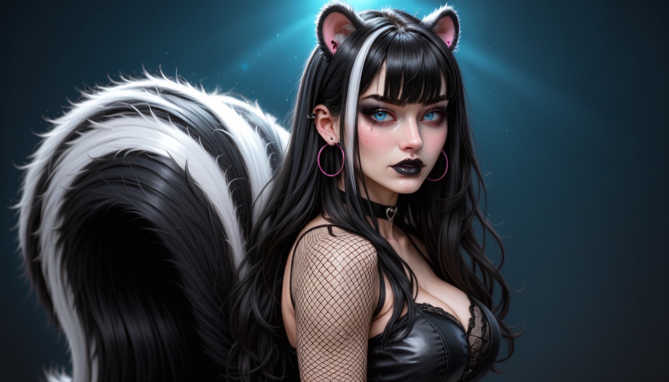 Straight Hair, Dark Wallpaper, Perfect Face Features AI Porn