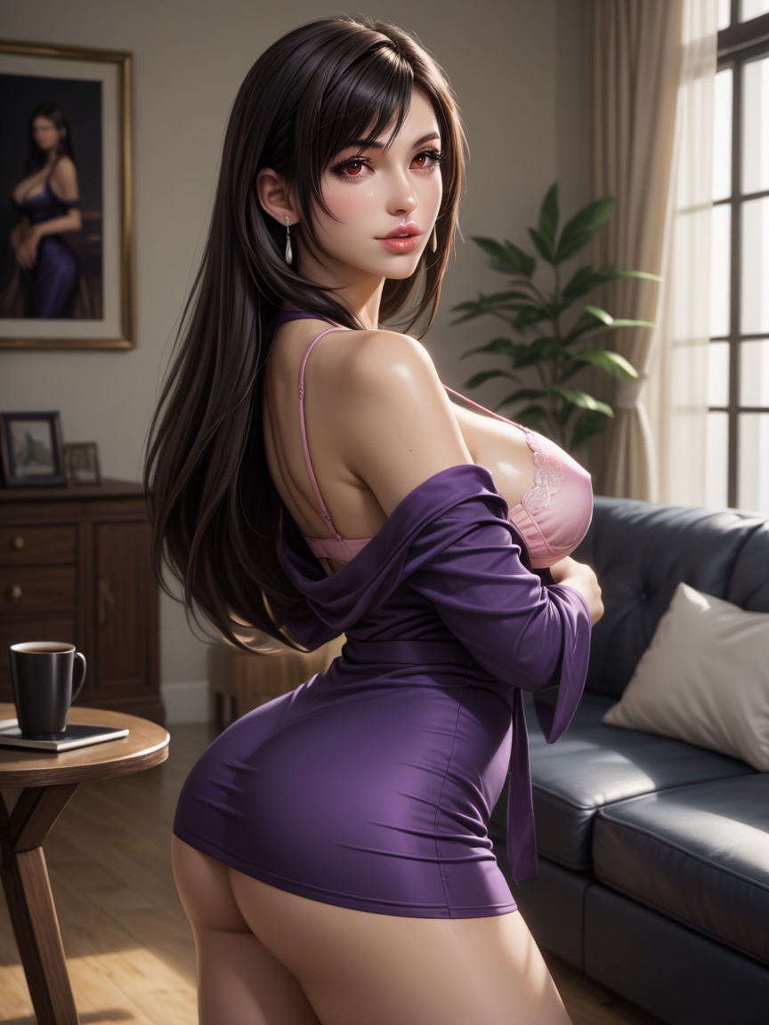 Open Clothes, Large Breast, Side View Hentai AI Porn