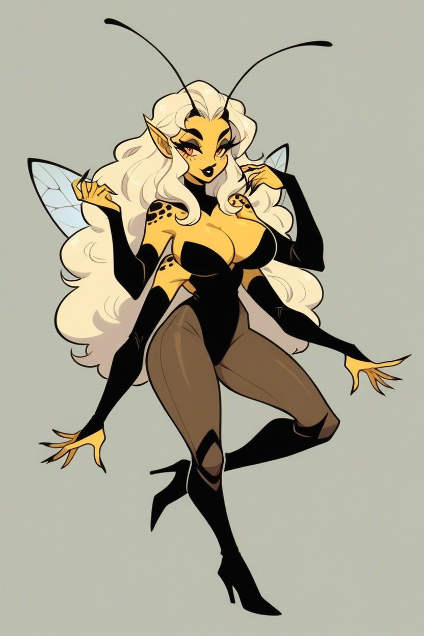 Face, Black Freckles, Fairy Wings AI Porn
