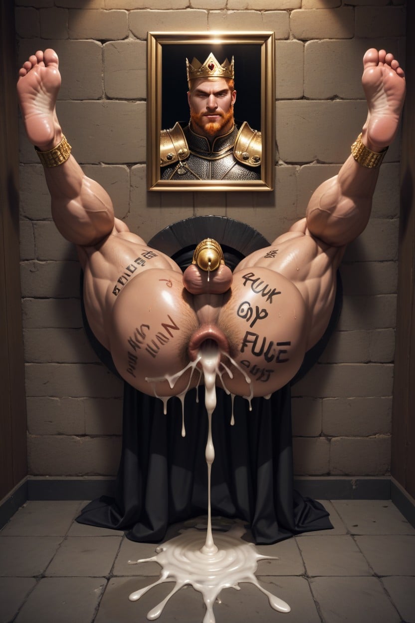 Ornate Room, Gold Crown, Hairy Asshole AI Gay Porn