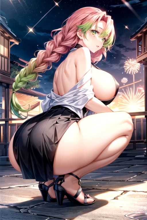 Backlight, Low Angle, Long Breasts Hentai AI Porn