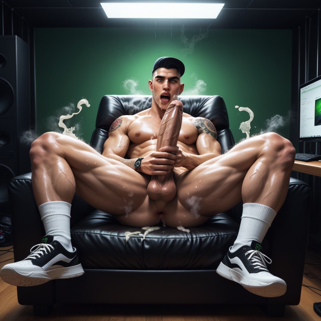 Green Steam, Tight Asshole, 뷰어를 보면서 게이 AI 포르노