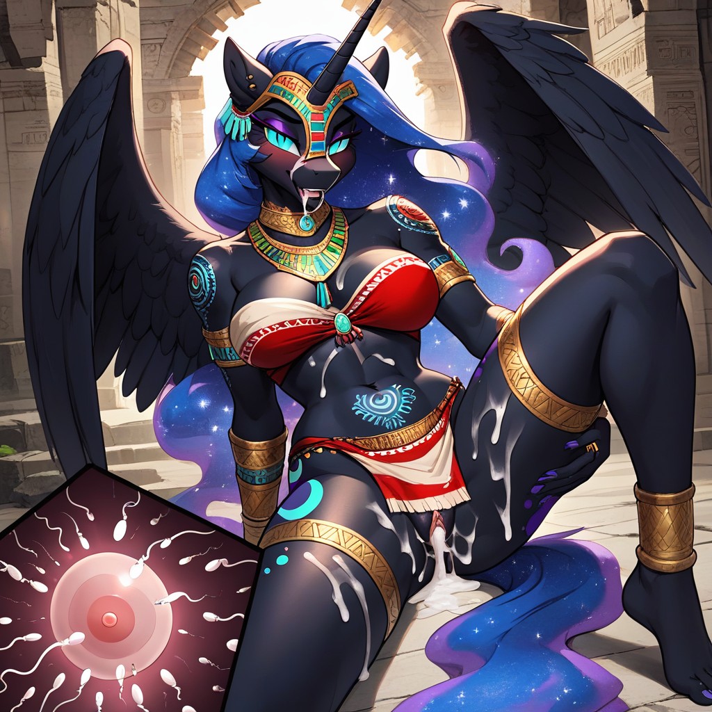 Slit Pupils, Nightmare Moon, Smiling Furry AI Porn