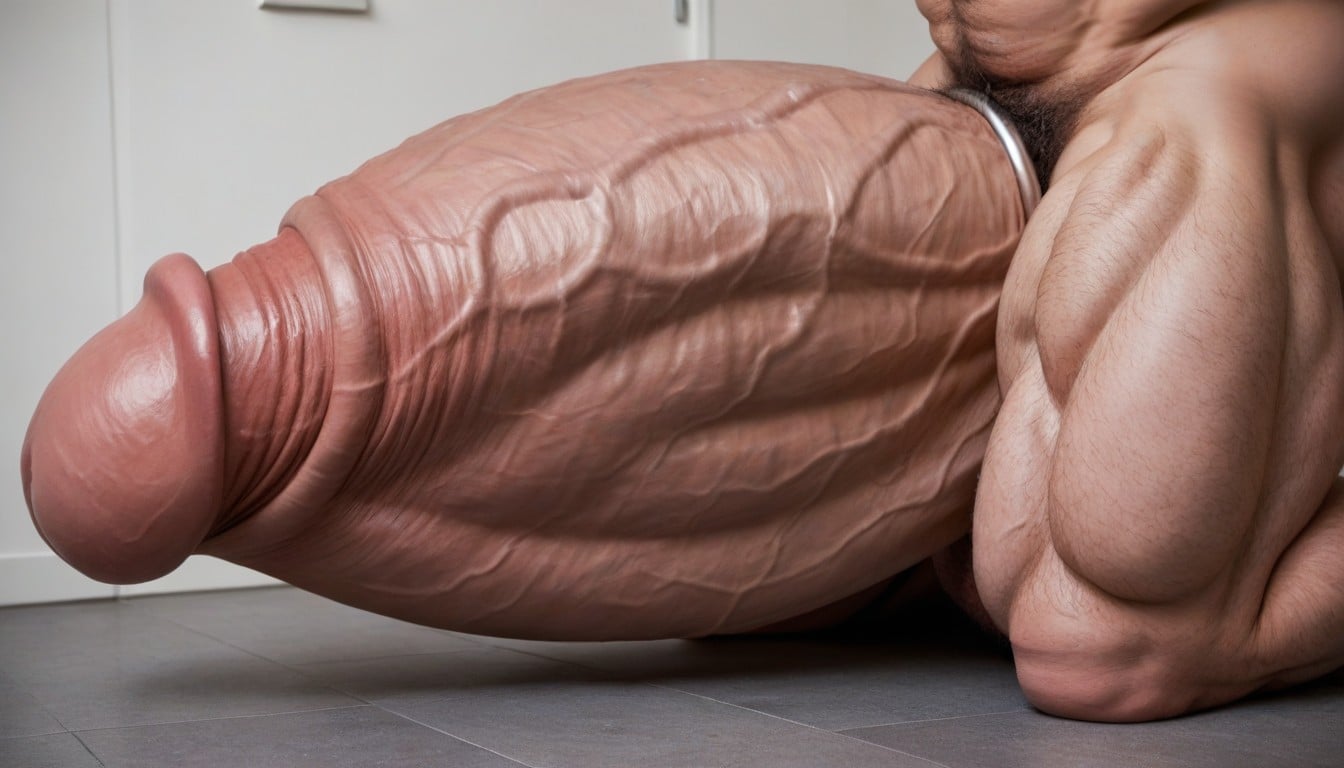Veiny Hyper Muscles, Body Hair, Penis Bigger Than Body AI Gay Porn