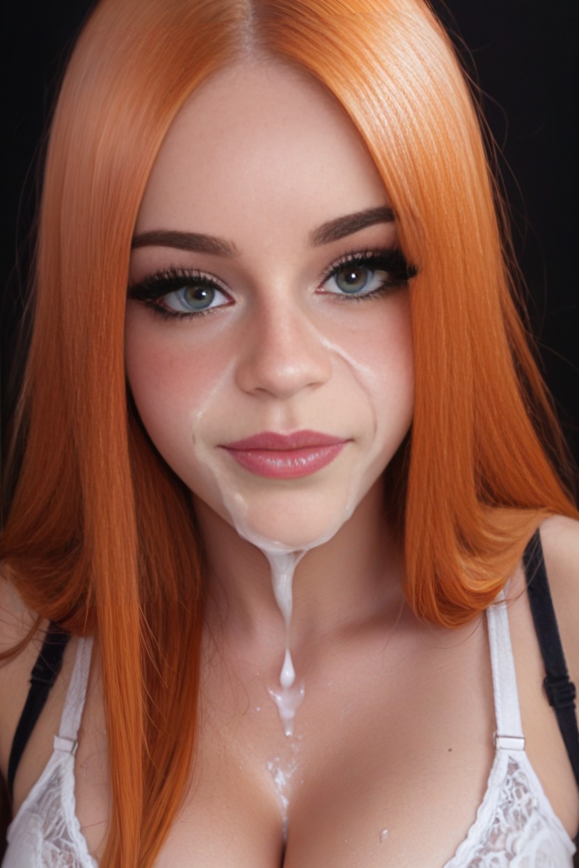 Glossy Lips, White Crop Top, 18+ AI Porn