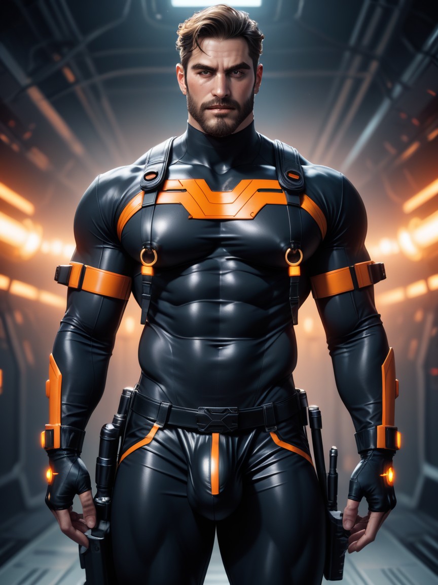 Horny, Holster On Thigh, Ultra Realistic Photograph Porno gay IA
