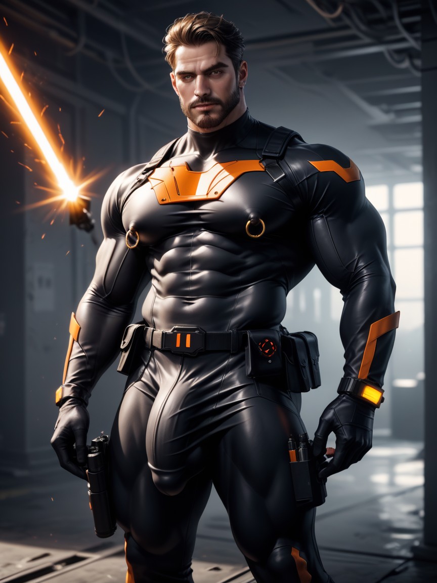 Beard, Octane Render, Holster On Thigh 게이 AI 포르노