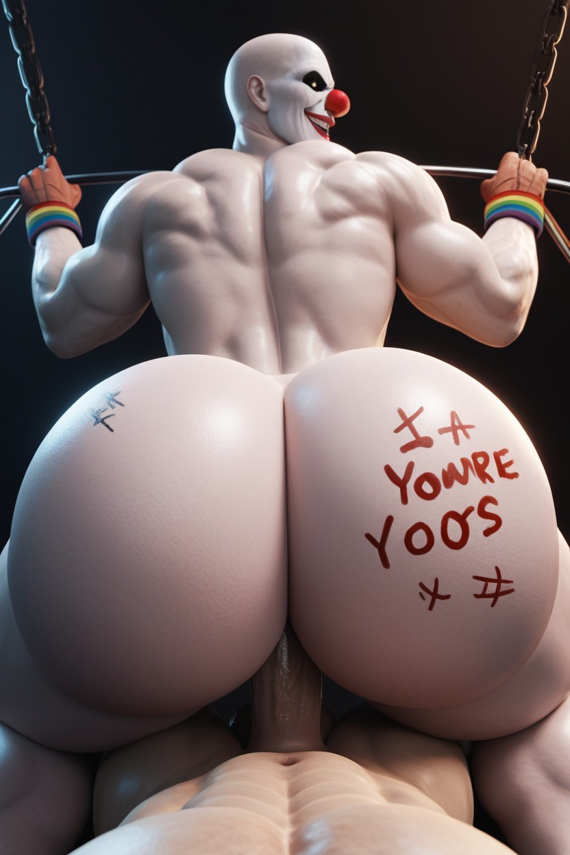 Muscular, Body Writing On Ass, Bottom Kills Tops With His Hole AI Gay Porn