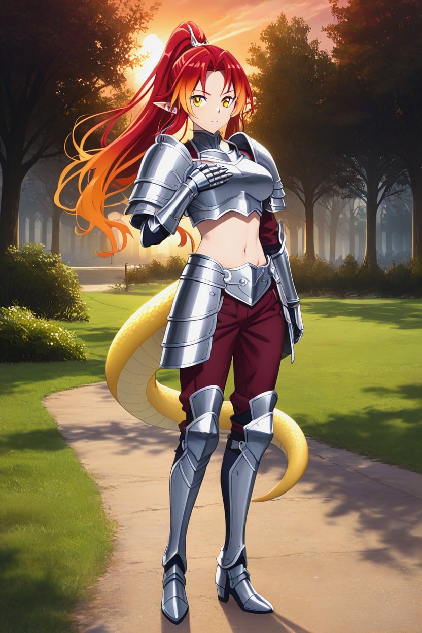 Armor Gloves, Standing, Fair Skin Hentai AI Porn