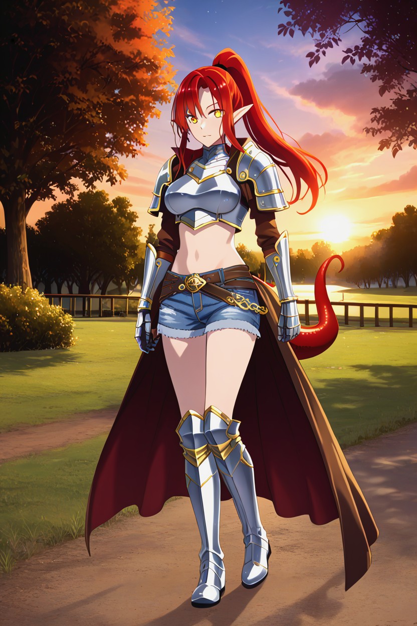 Silver Boots, Jean Shorts, Ponytail Hentai AI Porn