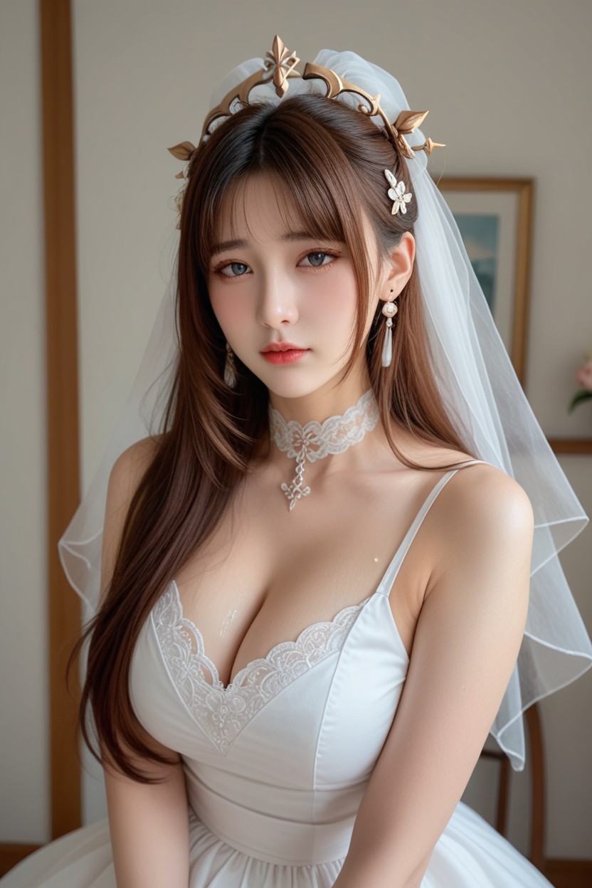 Looking At Viewer, Thick Curvy Thighs, Mature Korean Missy Porno asiático IA