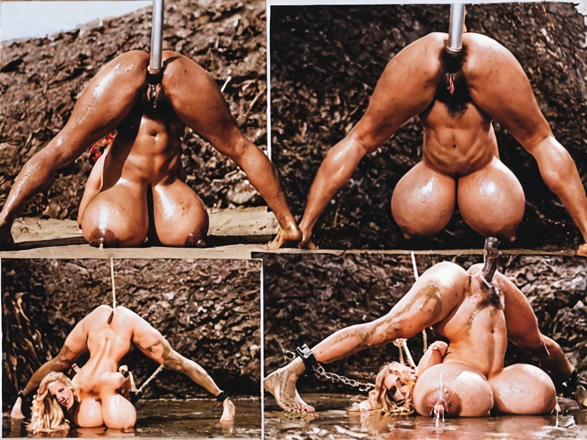 Mud On Feet, Mud Pit, Pierced Pussy AI Porn