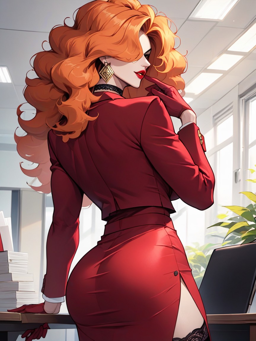 Hair Covering Right Eye, No Eyes, Cute Hentai AI Porn