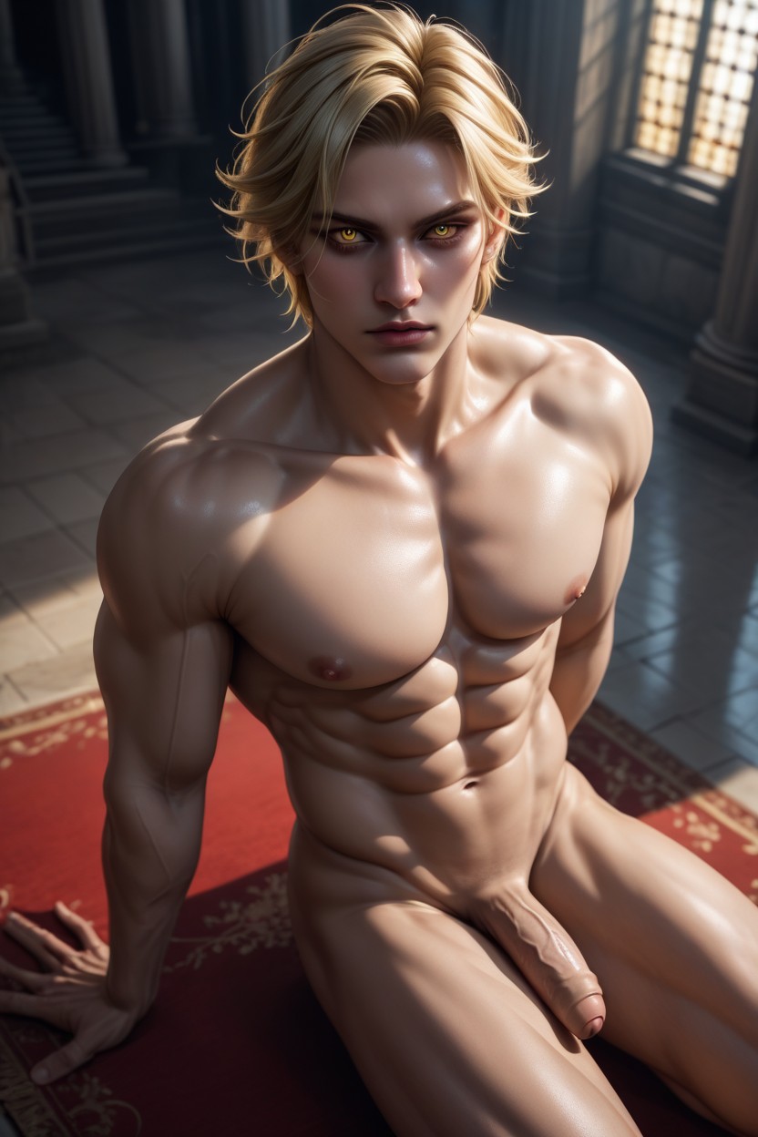 Gothic Castle, Soft Lighting, Bangs 게이 AI 포르노