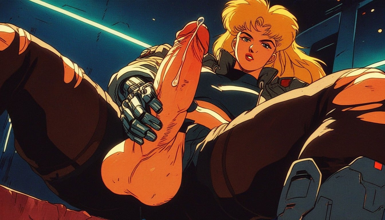 Vista Frontal, Large Futa Penis, Gran Angular Porno IA