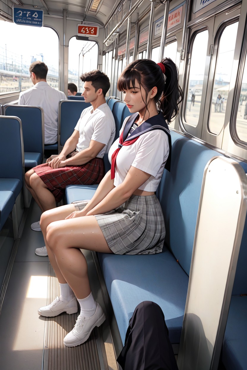 Inside Train, Top Down, Bangs Hentai AI Porn