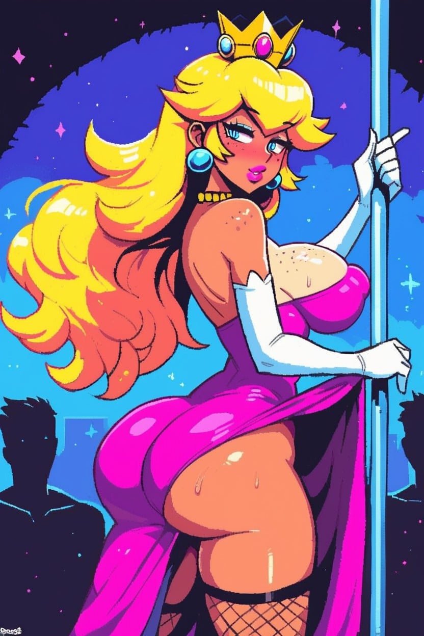 White Gloves That Reaches Her Forearms, Fatass, Voluptuous Figure Hentai AI Porn