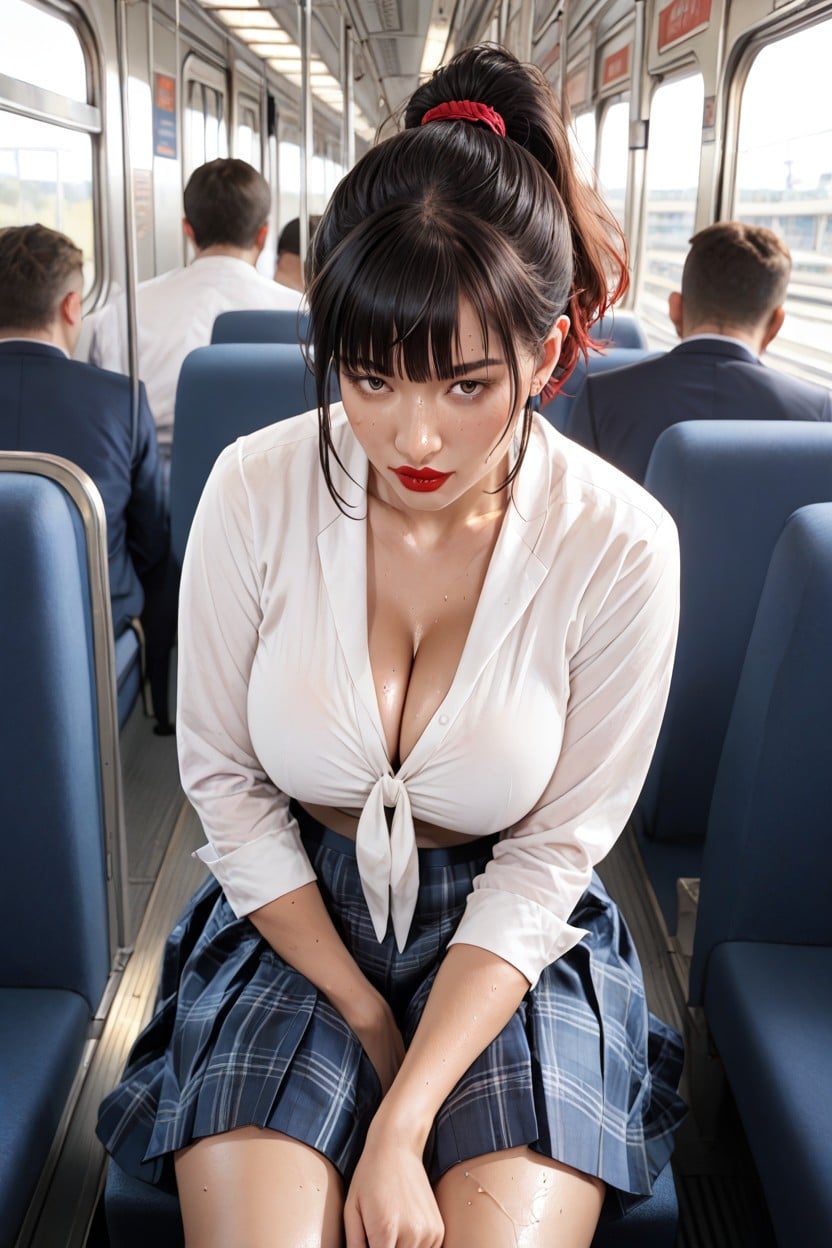 Massive Ass, Top Down, Shirt Gaping Hentai AI Porn