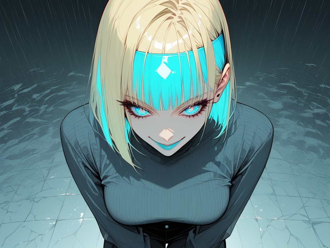 Rounded Hips, Glowing Eyes, Arms Spread AI Porn