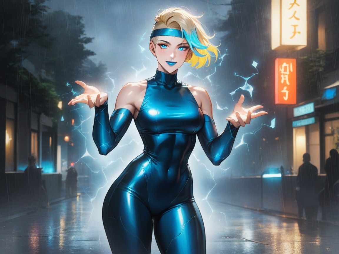 Blonde Hair, Chest And Hips Proportionate, Sloped Shoulders Hentai AI Porn
