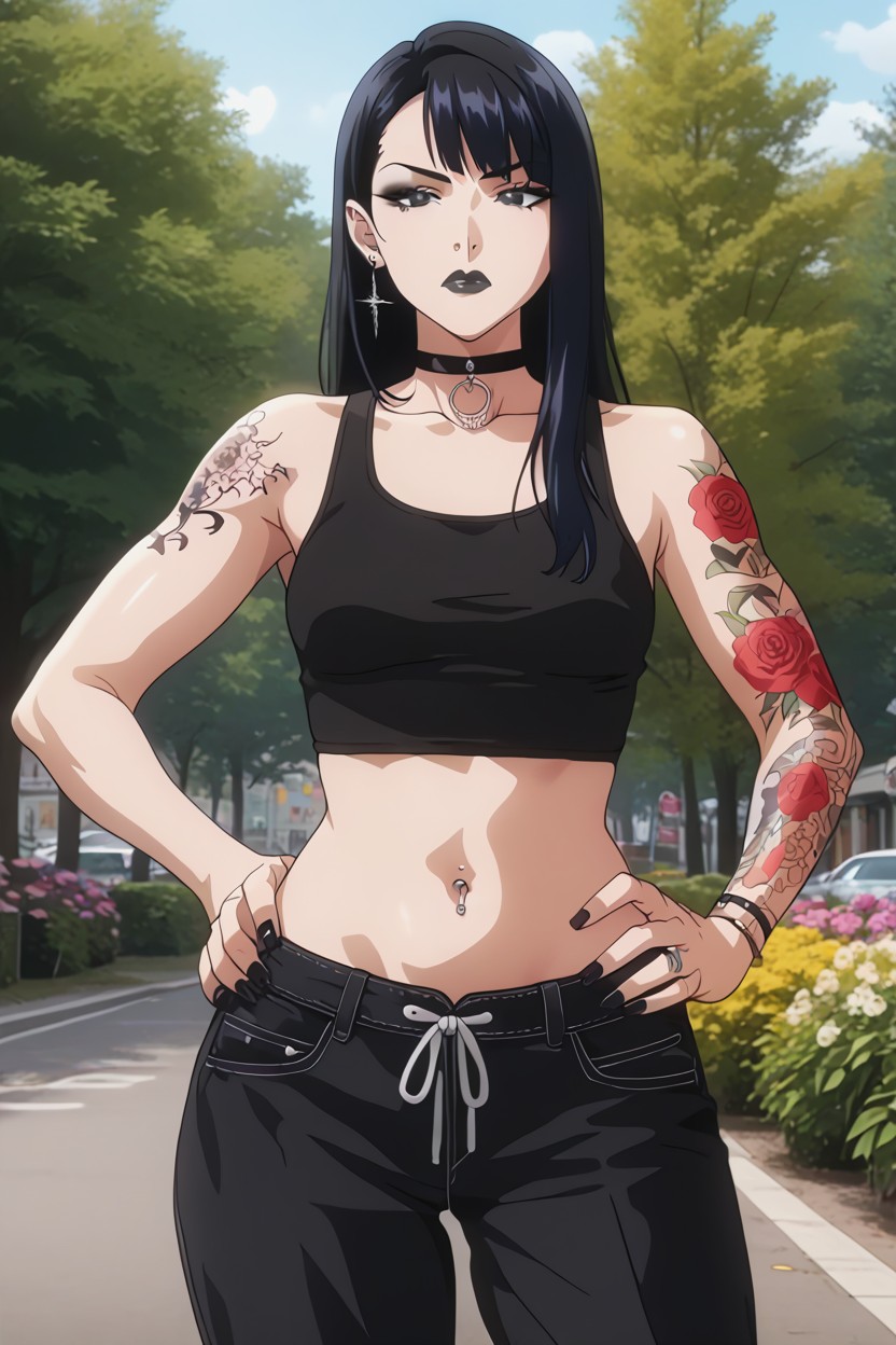 Goth, 20+, Bangs AI Porn