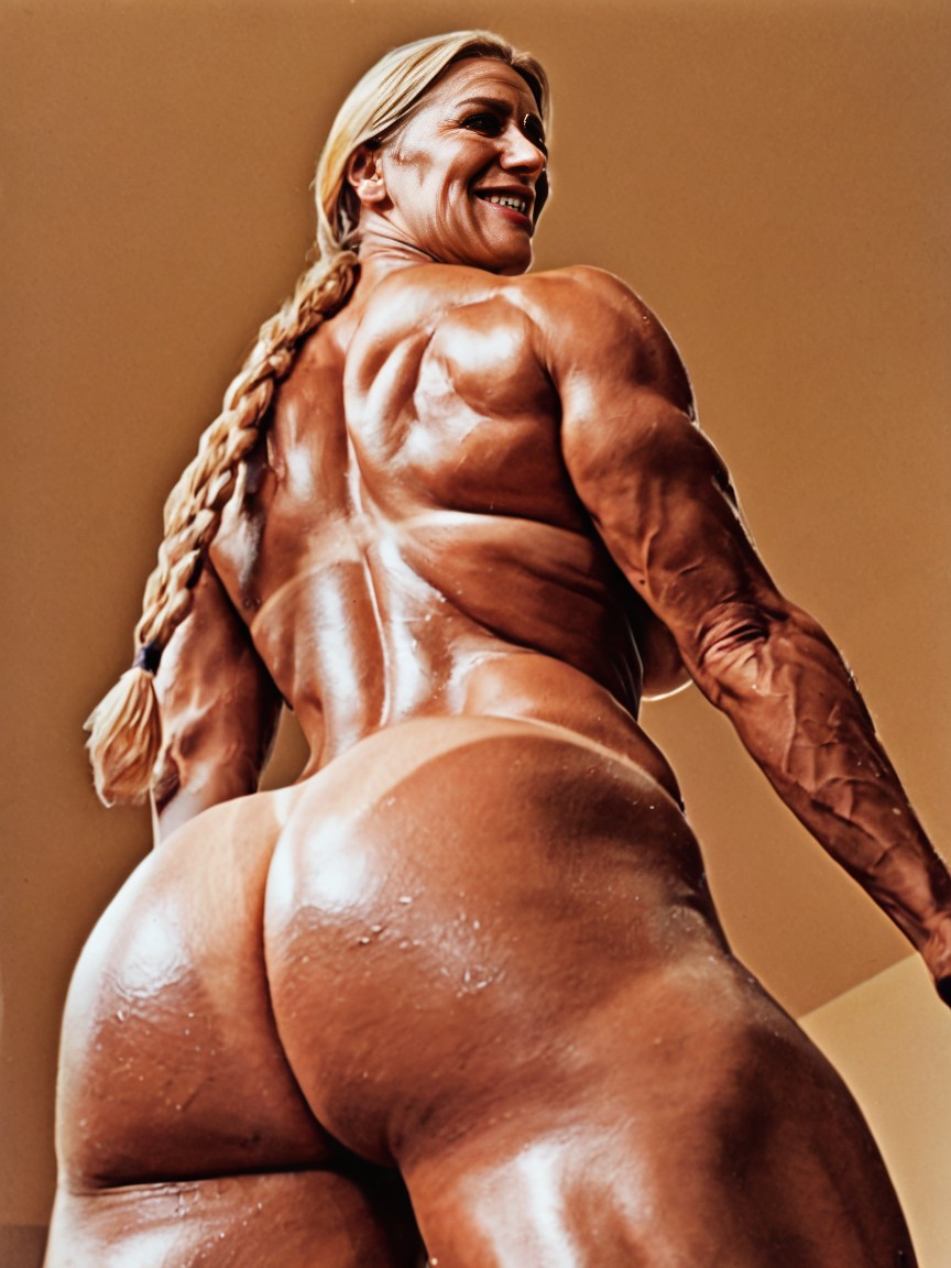 Naked, Sweaty, Wide Hips AI Porn