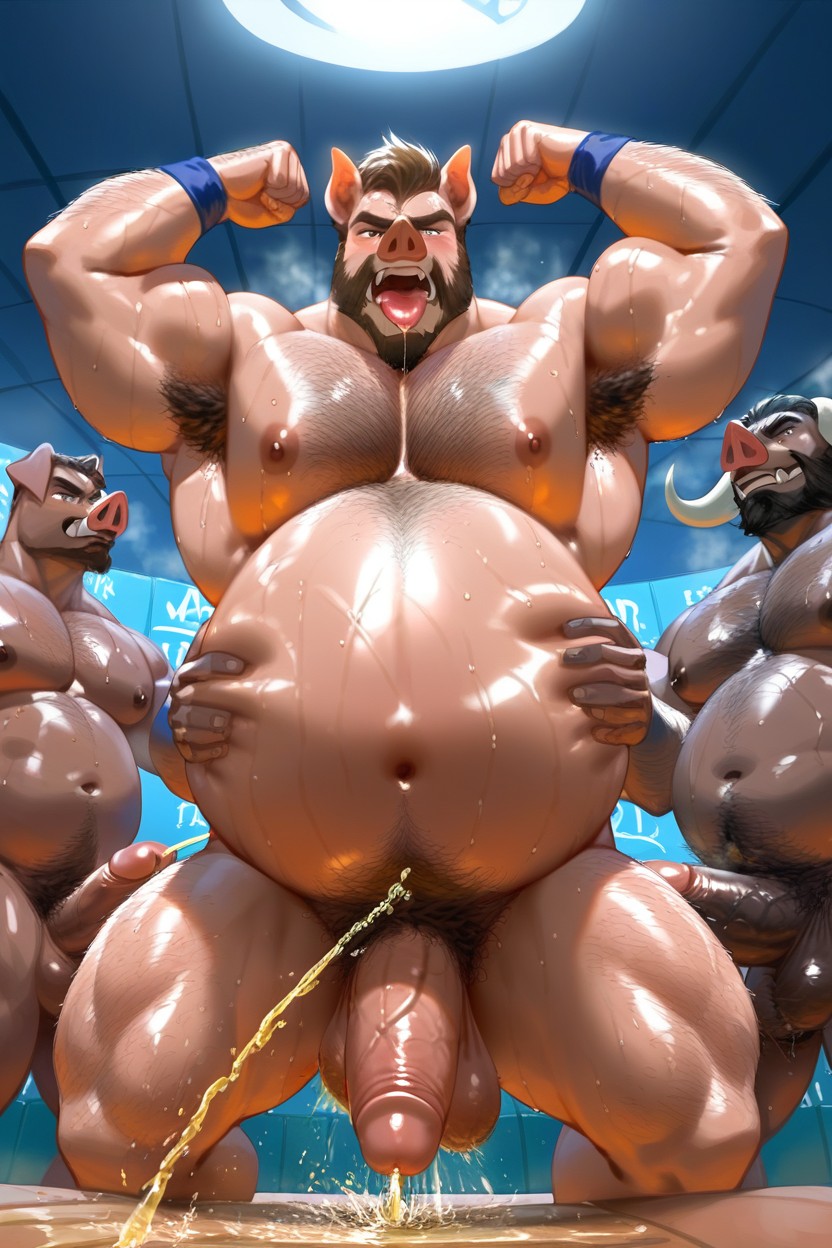 Gay, Pissing While Anal Fuck, Hairy All Over Furry IA