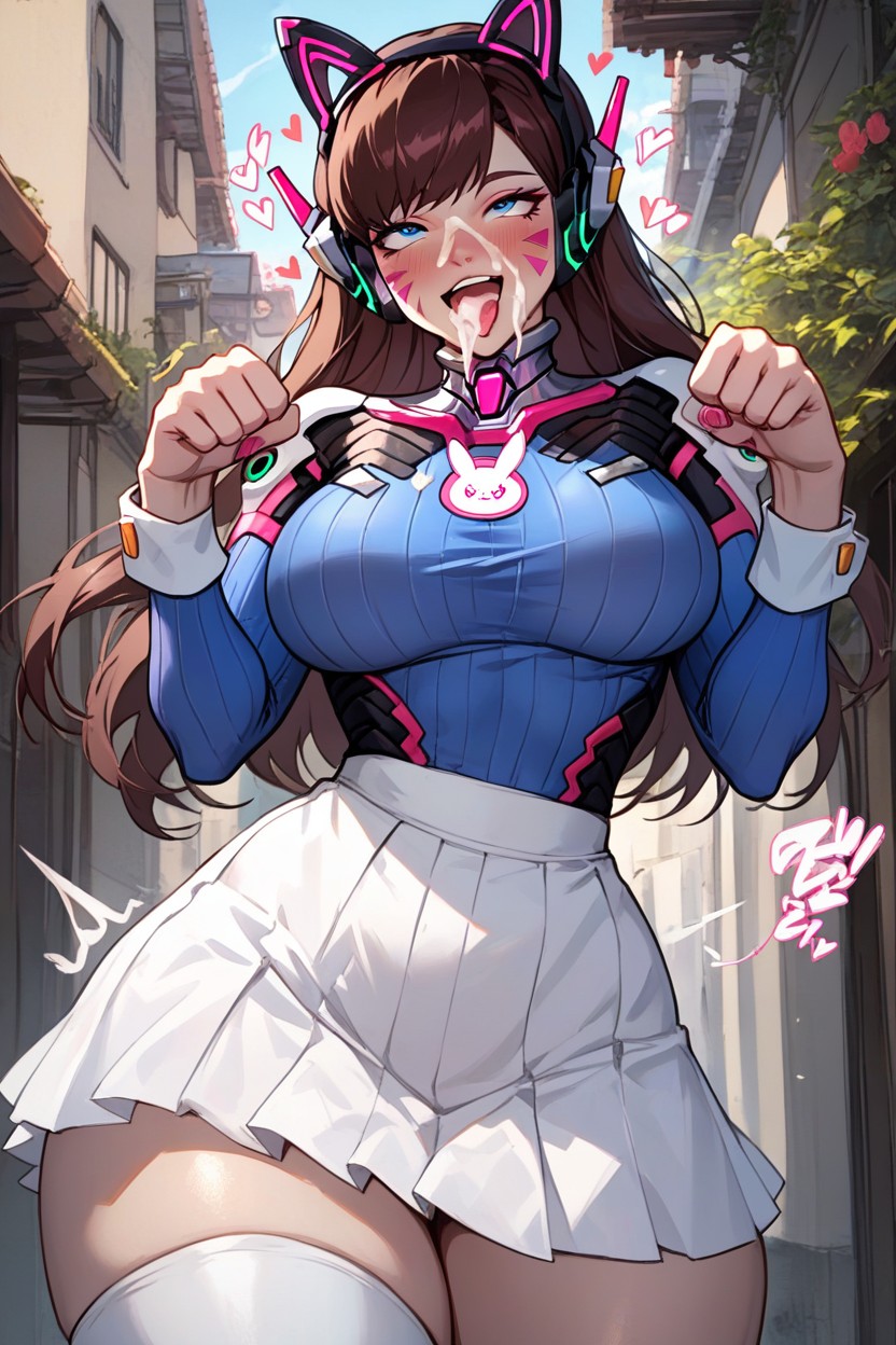 Front View, Blushing, Big Ass AI Porn